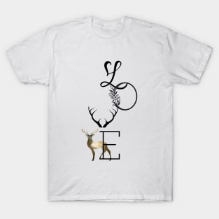 LOVE DEER Letters DESIGN T-Shirt